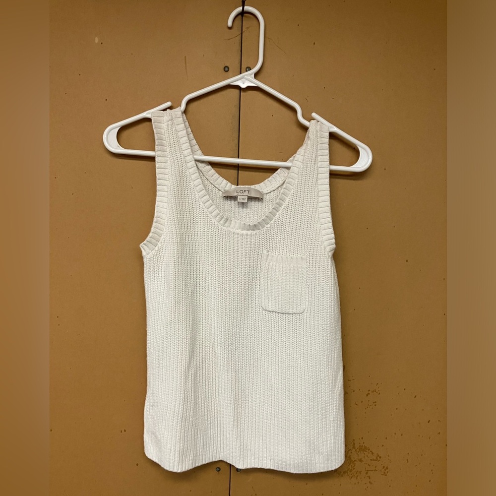 Ann Taylor Loft White Tank Top